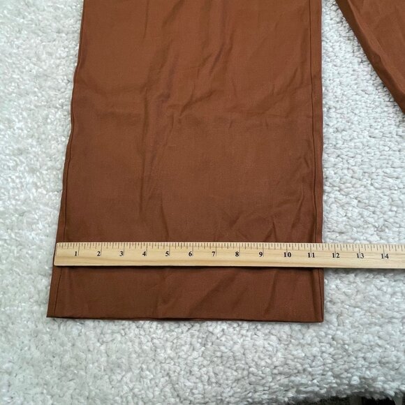 Cabi Cruise Crop Linen Wide Leg Pant Sienna Brown - Picture 8 of 11
